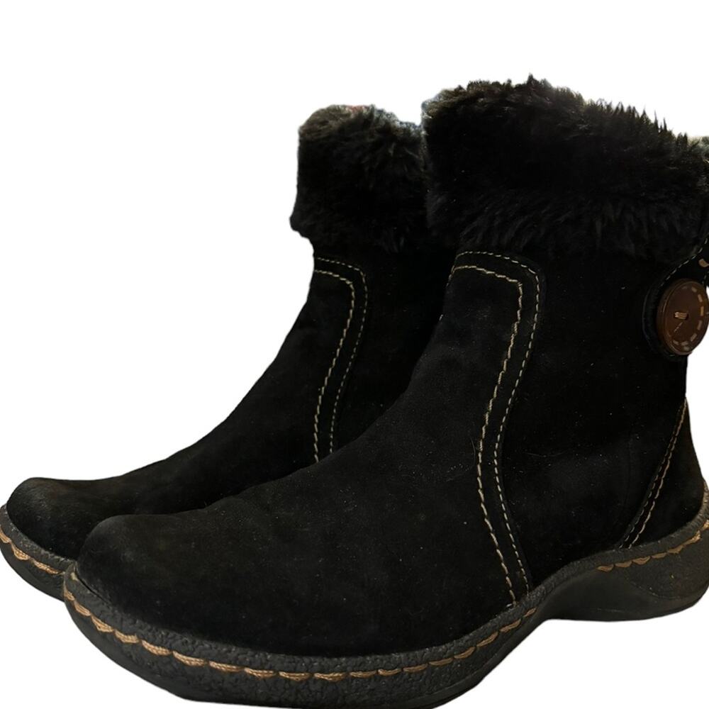 BareTraps Elexa Leather Boots Women’s Size 6 M Faux Fur Ankle Winter Warm Zip - Picture 8 of 14